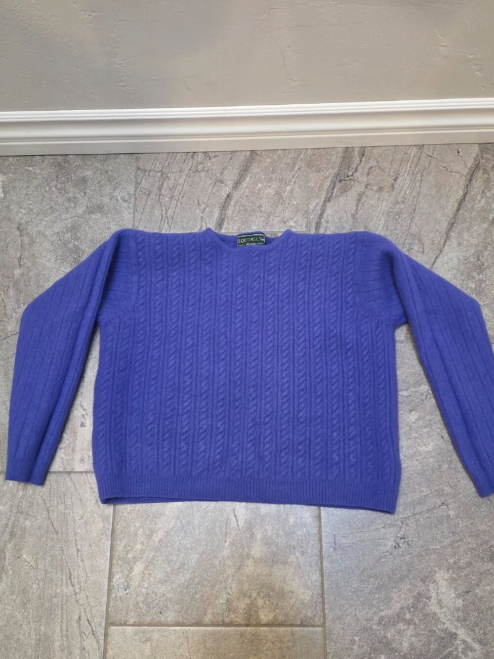 VINTAGE Equorian Heritage Sweater Women Small Purple thick English lambswool